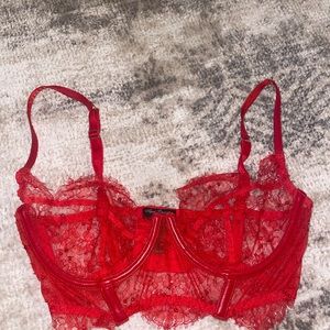 Agent Provocateur Soirée Red Adar's Lace & Swarovski Bra with matching thong